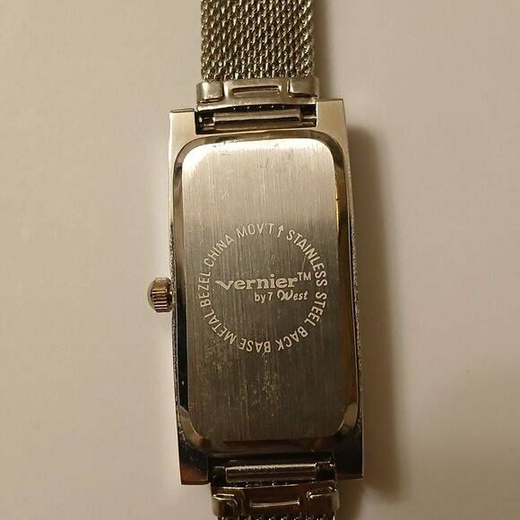 Ladies Vernier by 7 West Women's Silver Tone Quartz Mesh Fashion Watch - Picture 3 of 13